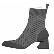 Square-Toe Perforated Heeled Boots (Melissa)