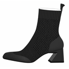 Square-Toe Perforated Heeled Boots (Melissa)