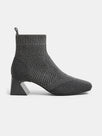 Square-Toe Perforated Heeled Boots (Melissa)
