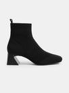 Square-Toe Perforated Heeled Boots (Melissa)