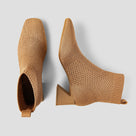 Square-Toe Perforated Heeled Boots (Melissa)
