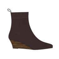 Square-Toe Water-Repellent Boots (Margot Wedge Bootie)
