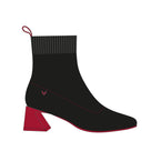 Square-Toe Water-Repellent Heeled Boots (Regina Pro)